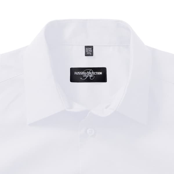 Russell Collection Mens Short Sleeve Easy Care Tailored Oxford Shirt