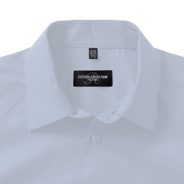 Russell Collection Mens Short Sleeve Easy Care Tailored Oxford Shirt
