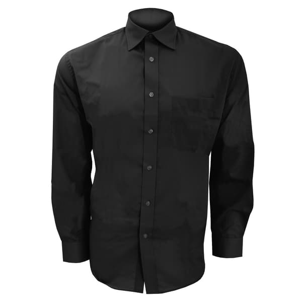 Kustom Kit Långärmad business-skjorta för män