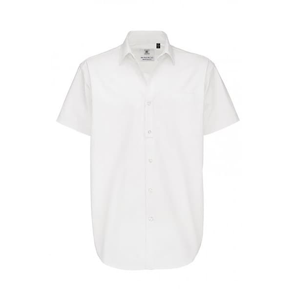 B&C Herre Sharp Twill kortærmet skjorte / Skjorter til mænd White S