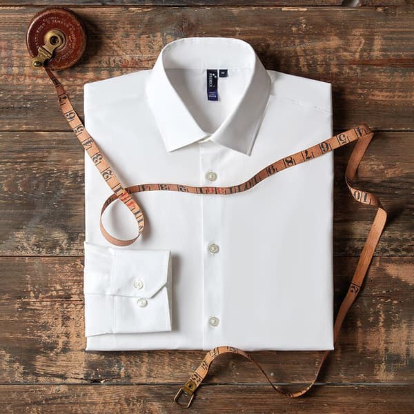 Premier Mens Stretch Fit Poplin långärmad skjorta