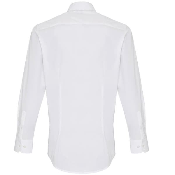 Premier Mens Stretch Fit Poplin långärmad skjorta