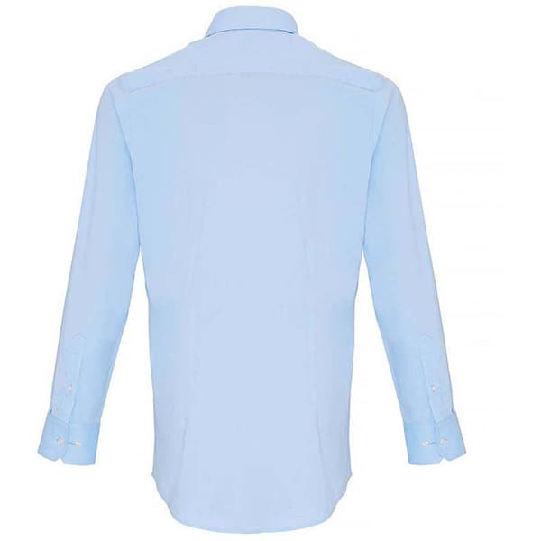Premier Mens Stretch Fit Poplin långärmad skjorta