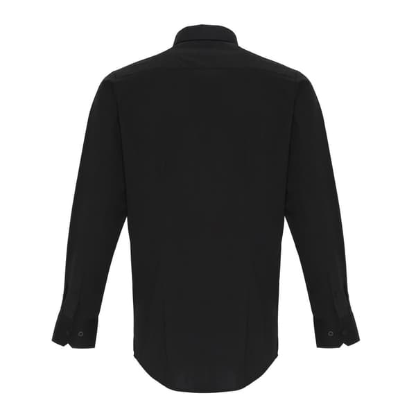 Premier Mens Stretch Fit Poplin långärmad skjorta