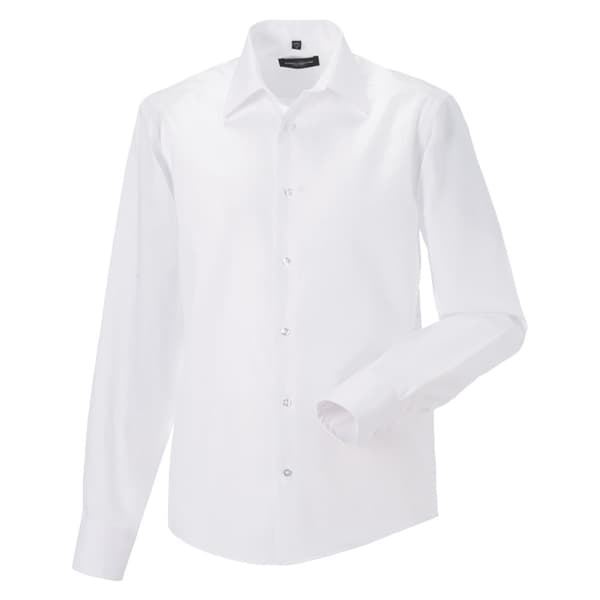 Russell Collection Langærmet skræddersyet Ultimate Non-Iron skjorte til mænd