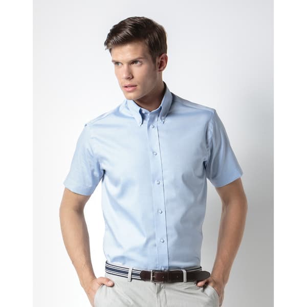 Kustom Kit Kortärmad skjorta för män med skräddarsydd passform Premium Oxford Shirt