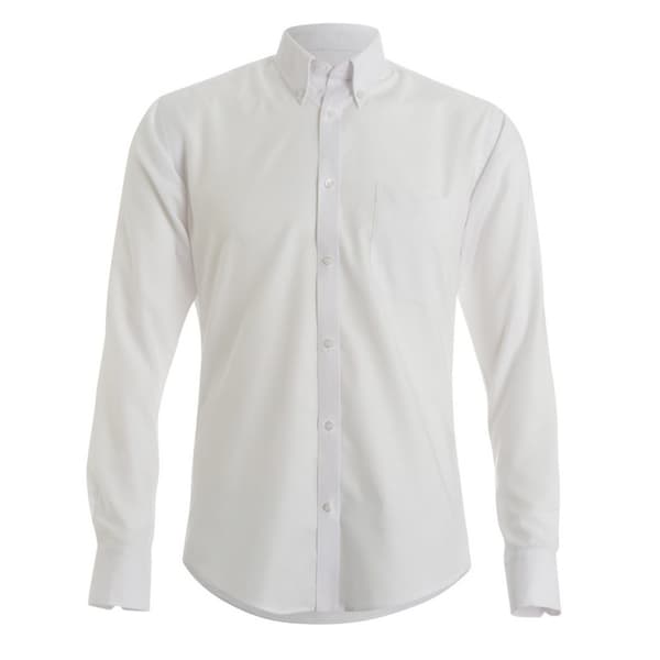 Kustom Kit Långärmad skjorta i Oxford Twill för män