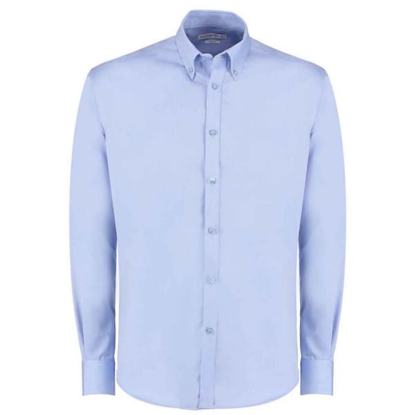 Kustom Kit Långärmad skjorta i Oxford Twill för män