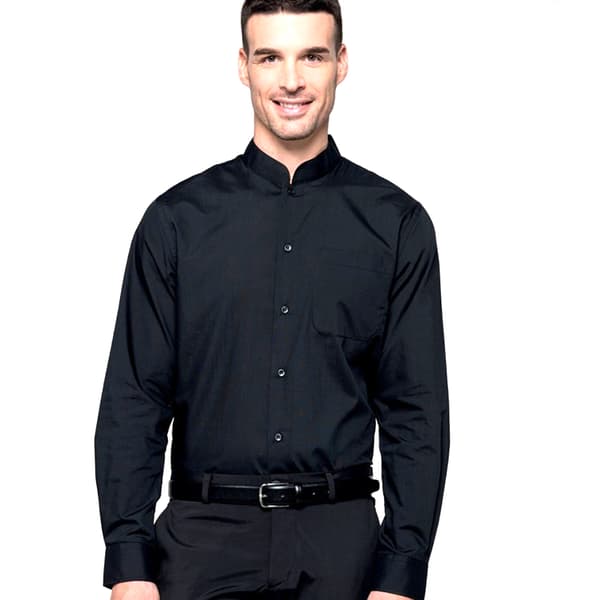Kariban Mens Long Sleeve Mandarin Collar Shirt