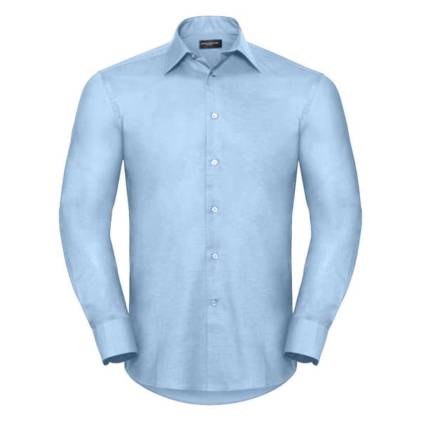 Russell Collection Mens Long Sleeve Easy Care Tailored Oxford Shirt