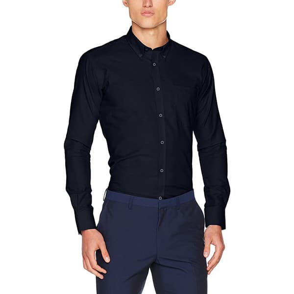 Kustom Kit Mens Slim Fit Long Sleeved Oxford Work Shirt