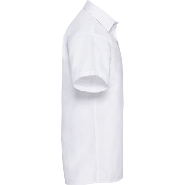Russell Collection Mens Short Sleeve Poly-Cotton Easy Care Poplin Shirt
