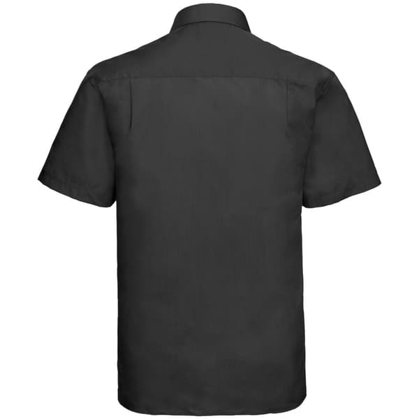 Russell Collection Mens Short Sleeve Poly-Cotton Easy Care Poplin Shirt