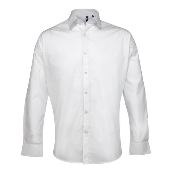 Premier Supreme Langærmet arbejdsskjorte med tungere vægt i poplin