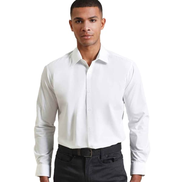 Premier Supreme Heavier Weight Poplin långärmad arbetsskjorta med tyngre vikt
