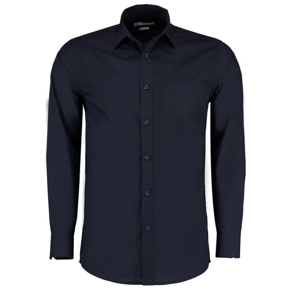 Kustom Kit Langærmet poplin skjorte til mænd