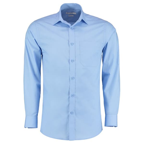 Kustom Kit Langærmet poplin skjorte til mænd