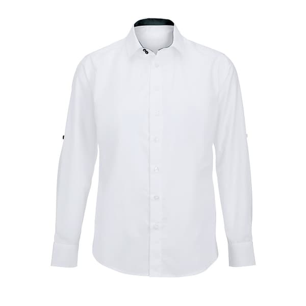 Alexandra Skjorte med rulleærmer til mænd til hospitality-arbejde White/ Black M