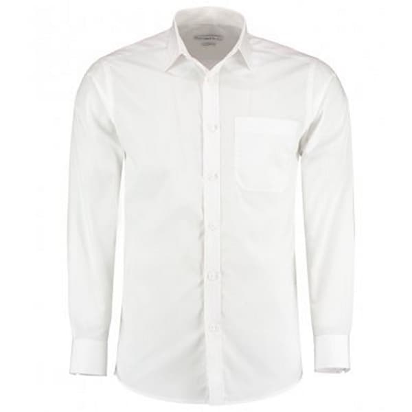 Kustom Kit Mens Long Sleeve Tailored Poplin Shirt