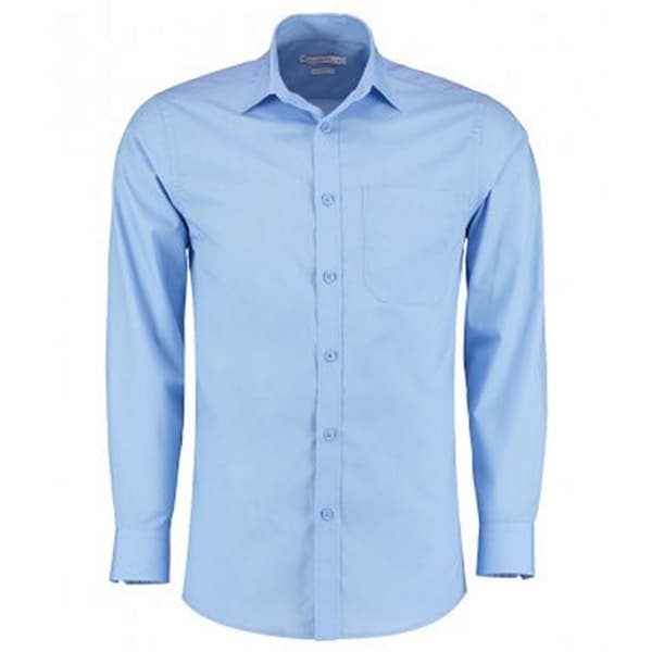 Kustom Kit Mens Long Sleeve Tailored Poplin Shirt