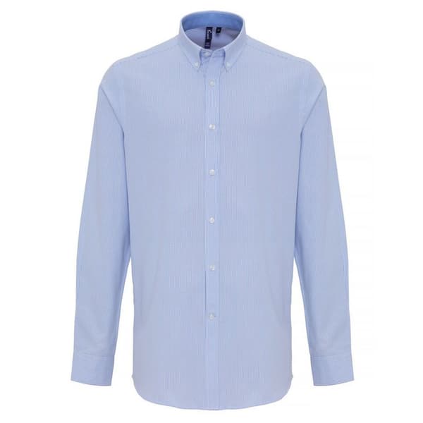 Premier Skjorta med randiga Oxford-stråk i Cotton Rich Oxford för män
