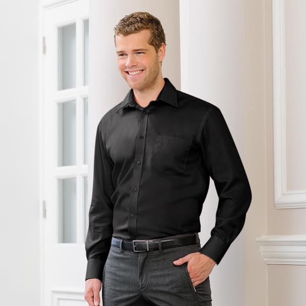 Russell Collection Langærmet Ultimate Non-Iron skjorte til mænd