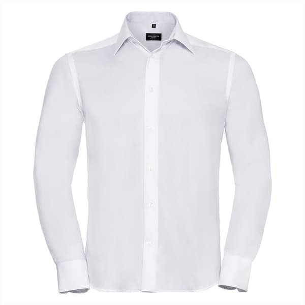 Russell Collection Langærmet Ultimate Non-Iron skjorte til mænd
