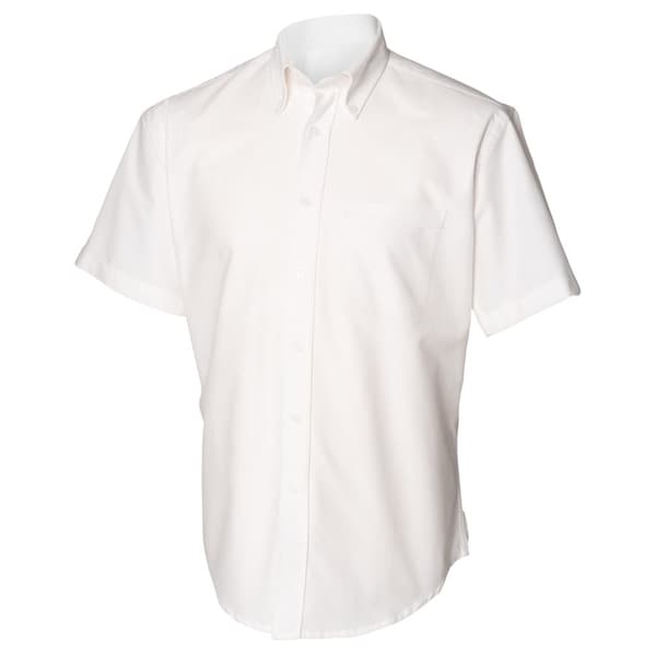 Henbury Mens Short Sleeve Classic Oxford Work Shirt White S