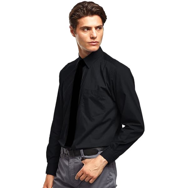 Premier Mens Premier Poplin Long-Sleeved Formal Shirt