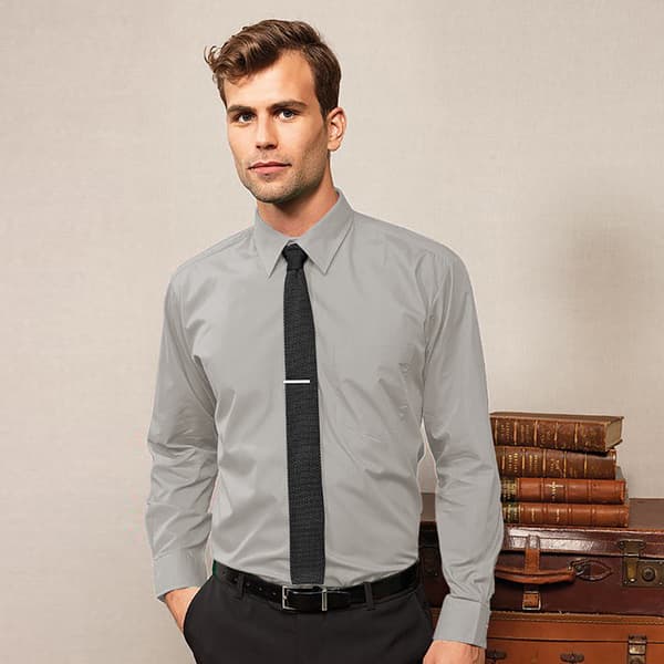 Premier Mens Premier Poplin Long-Sleeved Formal Shirt