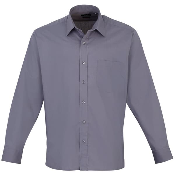 Premier Mens Premier Poplin Long-Sleeved Formal Shirt