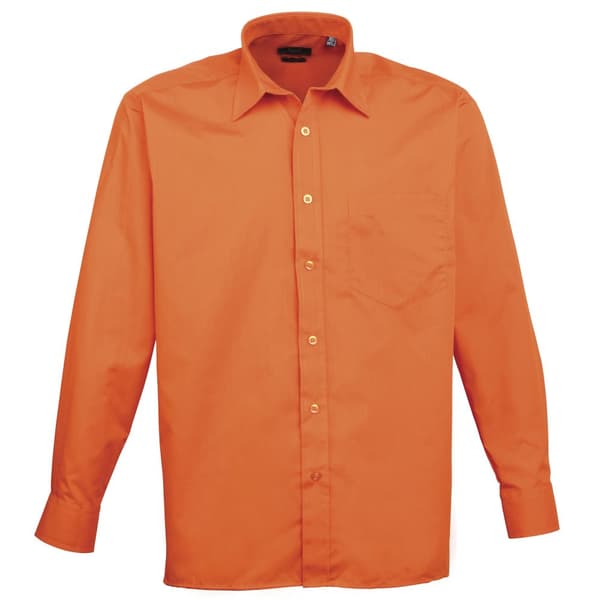 Premier Mens Premier Poplin Long-Sleeved Formal Shirt
