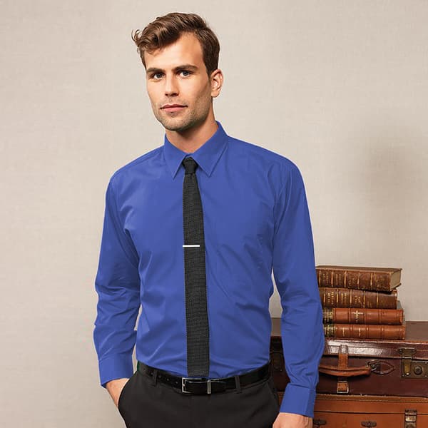 Premier Mens Premier Poplin Long-Sleeved Formal Shirt