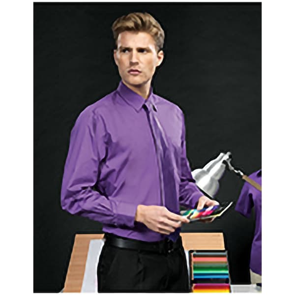 Premier Mens Premier Poplin Long-Sleeved Formal Shirt