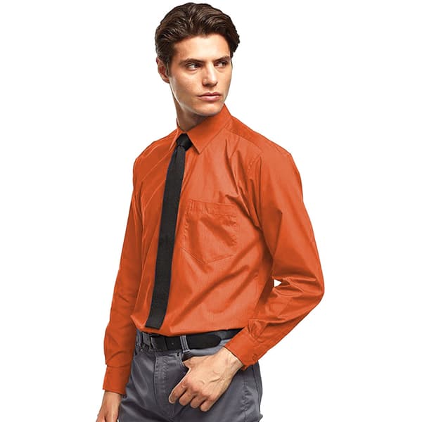 Premier Mens Premier Poplin Long-Sleeved Formal Shirt