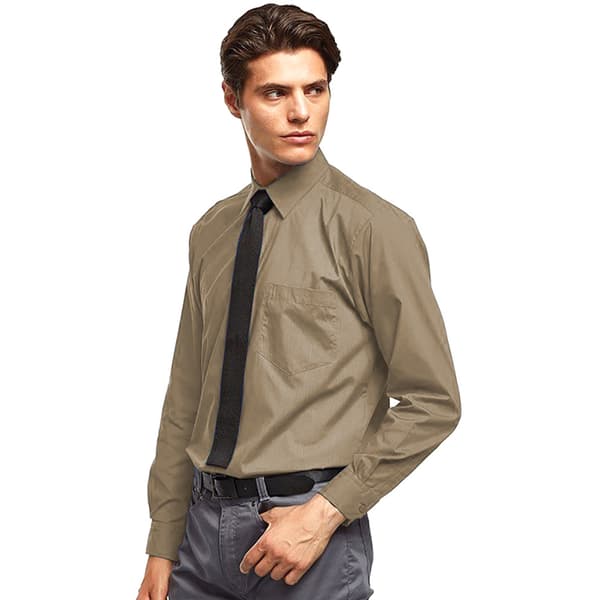 Premier Mens Premier Poplin Long-Sleeved Formal Shirt