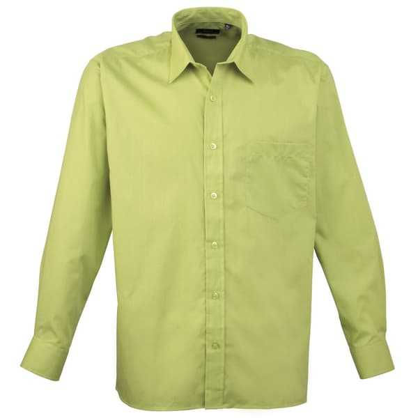 Premier Mens Premier Poplin Long-Sleeved Formal Shirt