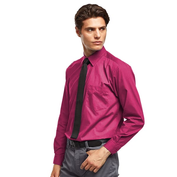 Premier Mens Premier Poplin Long-Sleeved Formal Shirt
