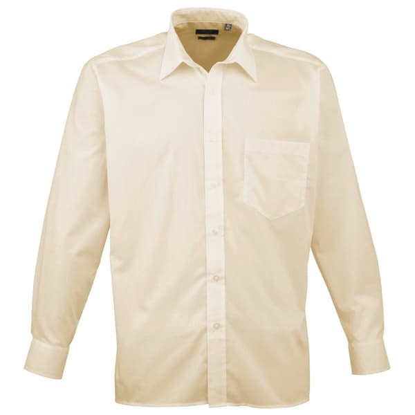 Premier Mens Premier Poplin Long-Sleeved Formal Shirt