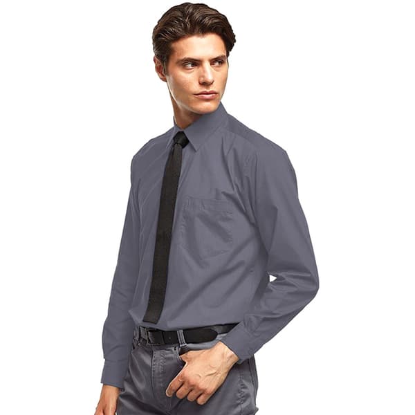 Premier Mens Premier Poplin Long-Sleeved Formal Shirt