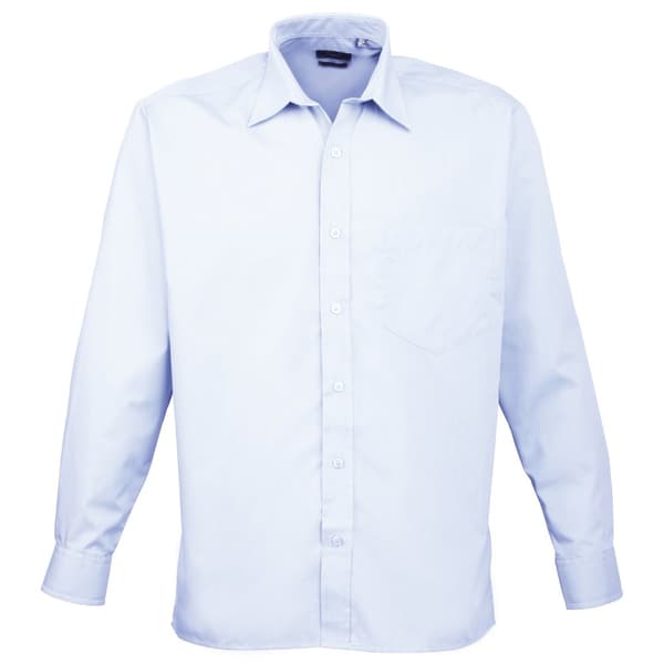 Premier Mens Premier Poplin Long-Sleeved Formal Shirt