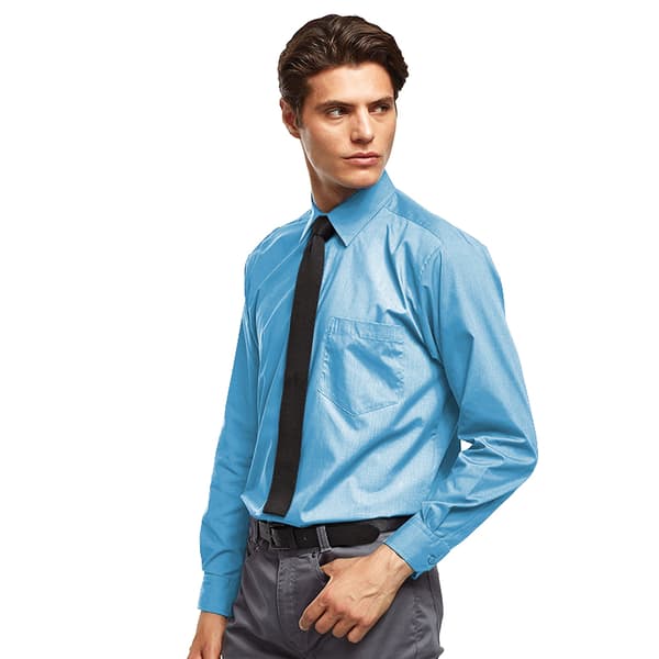 Premier Mens Premier Poplin Long-Sleeved Formal Shirt