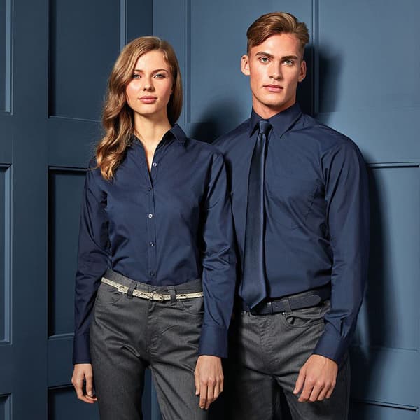 Premier Mens Premier Poplin Long-Sleeved Formal Shirt