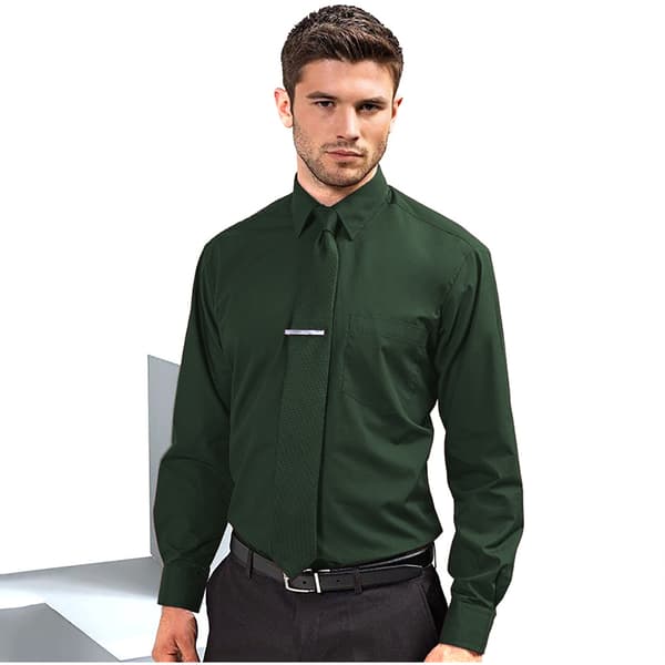 Premier Mens Premier Poplin Long-Sleeved Formal Shirt
