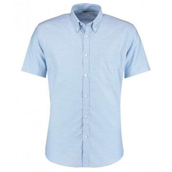 Kustom Kit Slim Fit kortærmet Oxford-skjorte til mænd Light Blue 14
