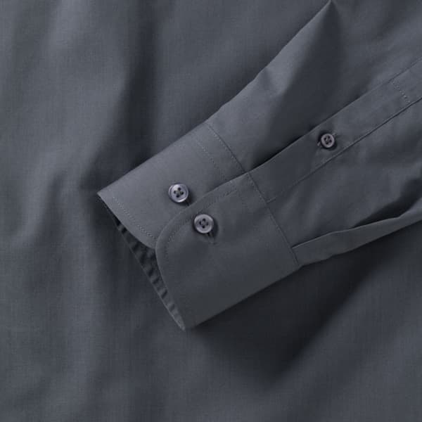 Russell Collection Mens Long Sleeve Poly-Cotton Easy Care Tailored Poplin Shirt