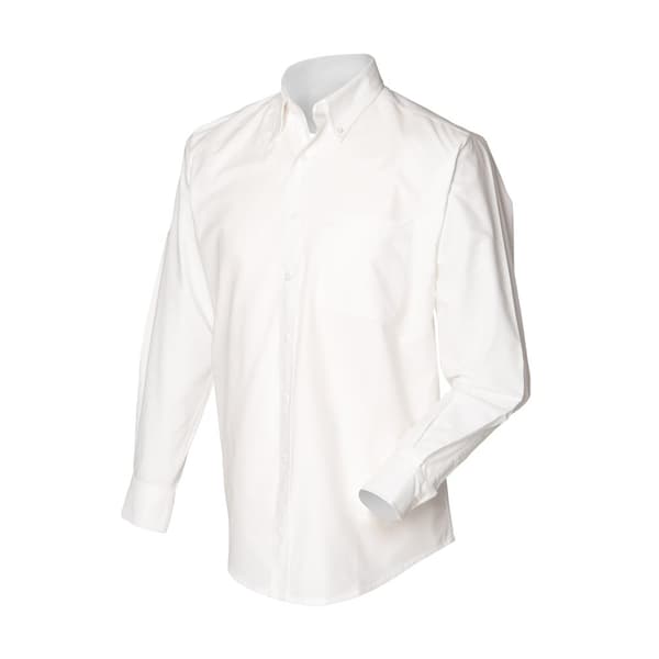 Henbury Langærmet klassisk Oxford arbejdsskjorte med lange ærmer til mænd White M