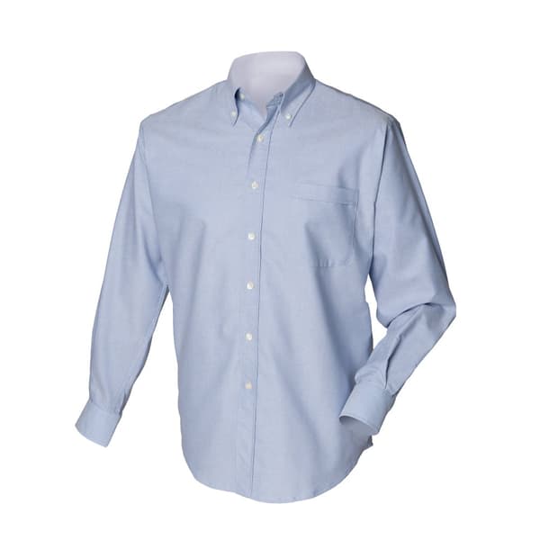Henbury Långärmad klassisk Oxford-arbetsskjorta för män Blue M
