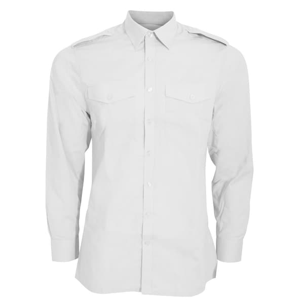 Kustom Kit Långärmad pilotskjorta för män White 16