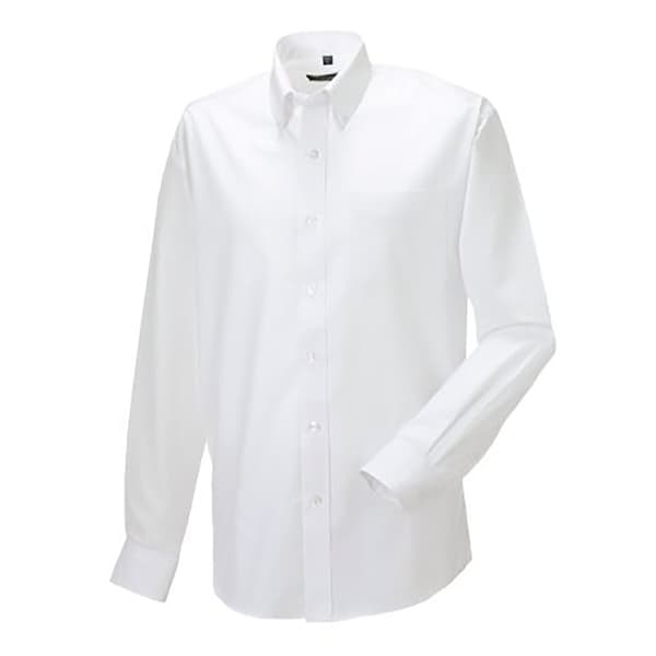 Russell Collection Mens Long Sleeve Easy Care Oxford Shirt